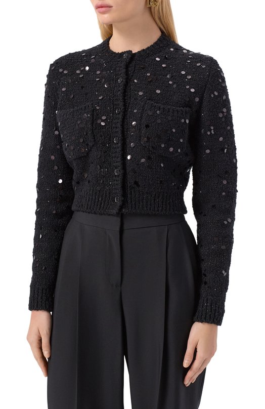 Кардиган с отделкой пайетками Dolce & Gabbana FXVC2Z/JFMZX Чёрный  FXVC2Z/JFMZX Фото 3