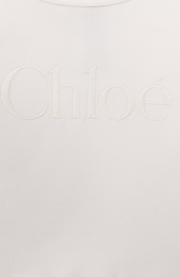 Детский хлопковая майка CHLOÉ молочного цвета, арт. C20482 | Фото 3 (Материал внешний: Хлопок; Рукава: Без рукавов; Девочки Кросс-КТ: Майка-одежда; Автоматизация состава: Проставлено; Автоматизация ТО: Проставлено; Ростовка одежда: 4 года | 104 см, 3 года | 98 см, 9 лет | 134 см, 13 - 15 лет | 158 см, 12 лет | 152 см, 7 лет | 122 см, 5 лет | 110 см)
