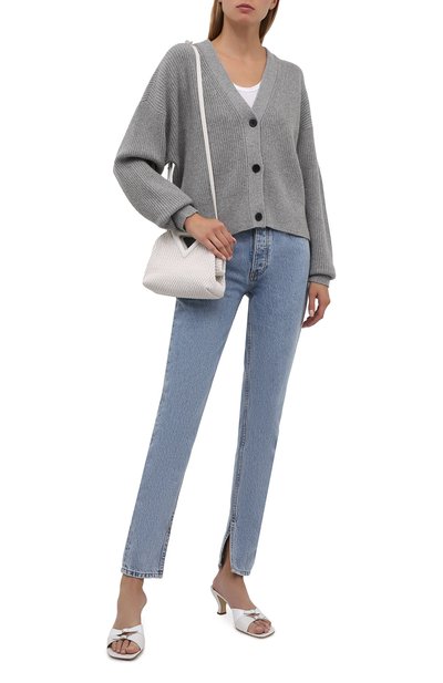 Кардиган из кашемира и шерсти MICHAEL MICHAEL KORS серого цвета по цене 35750 руб., арт. MU1600FFNR, фото 2 Кардиган из кашемира и шерсти MICHAEL MICHAEL KORS, арт. MU1600FFNR, фото 2