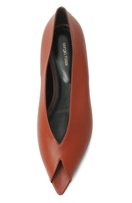 Кожаные балетки Beak Sergio Rossi B13180/MMVN13 Коричневый  B13180/MMVN13 Фото 6