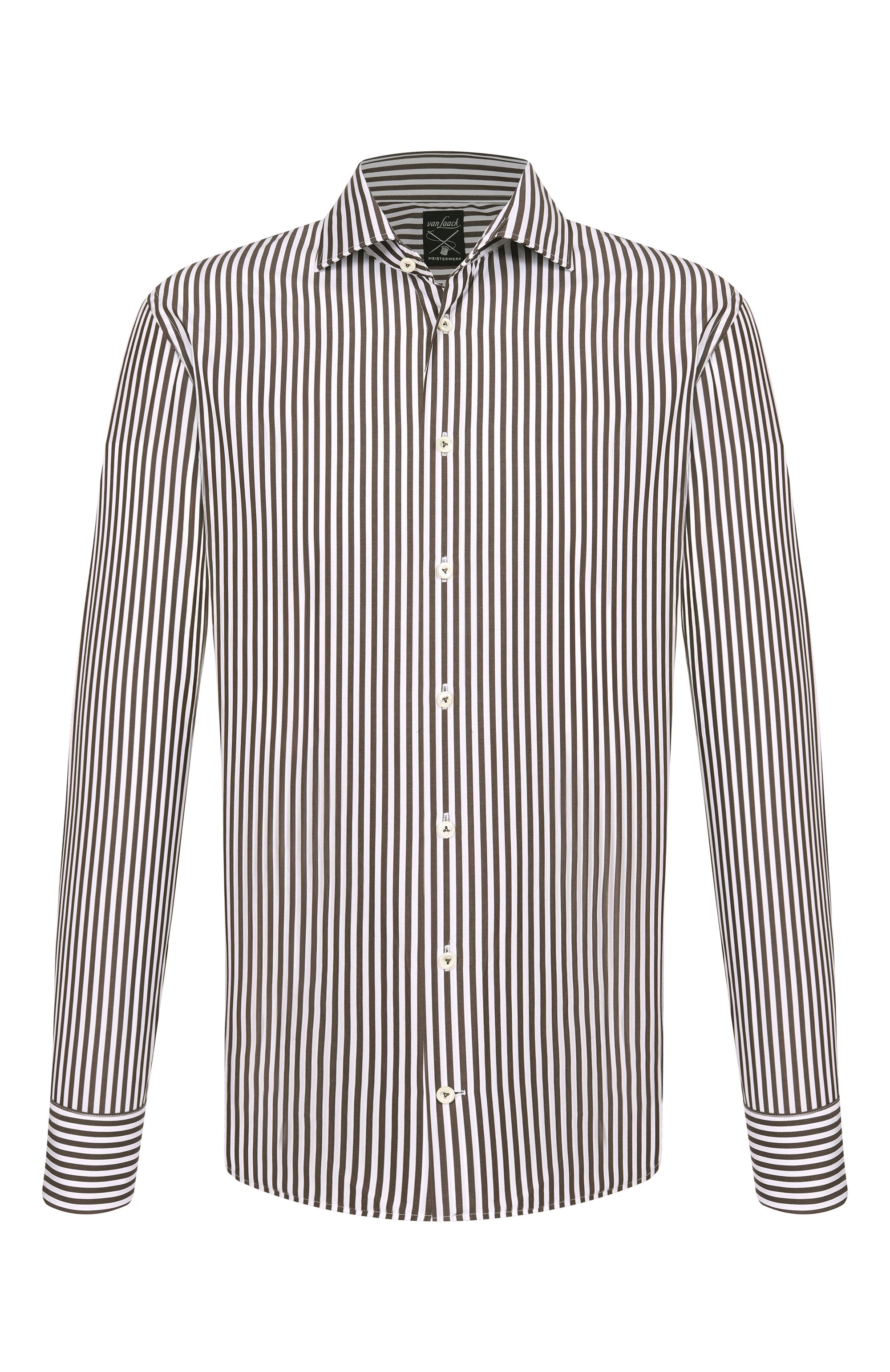 Хлопковая сорочка VAN LAACK темно-коричневого цвета по цене 28900 руб., арт. VL-RIK0S-SF/156296, фото 1 Хлопковая сорочка VAN LAACK, арт. VL-RIK0S-SF/156296, фото 1