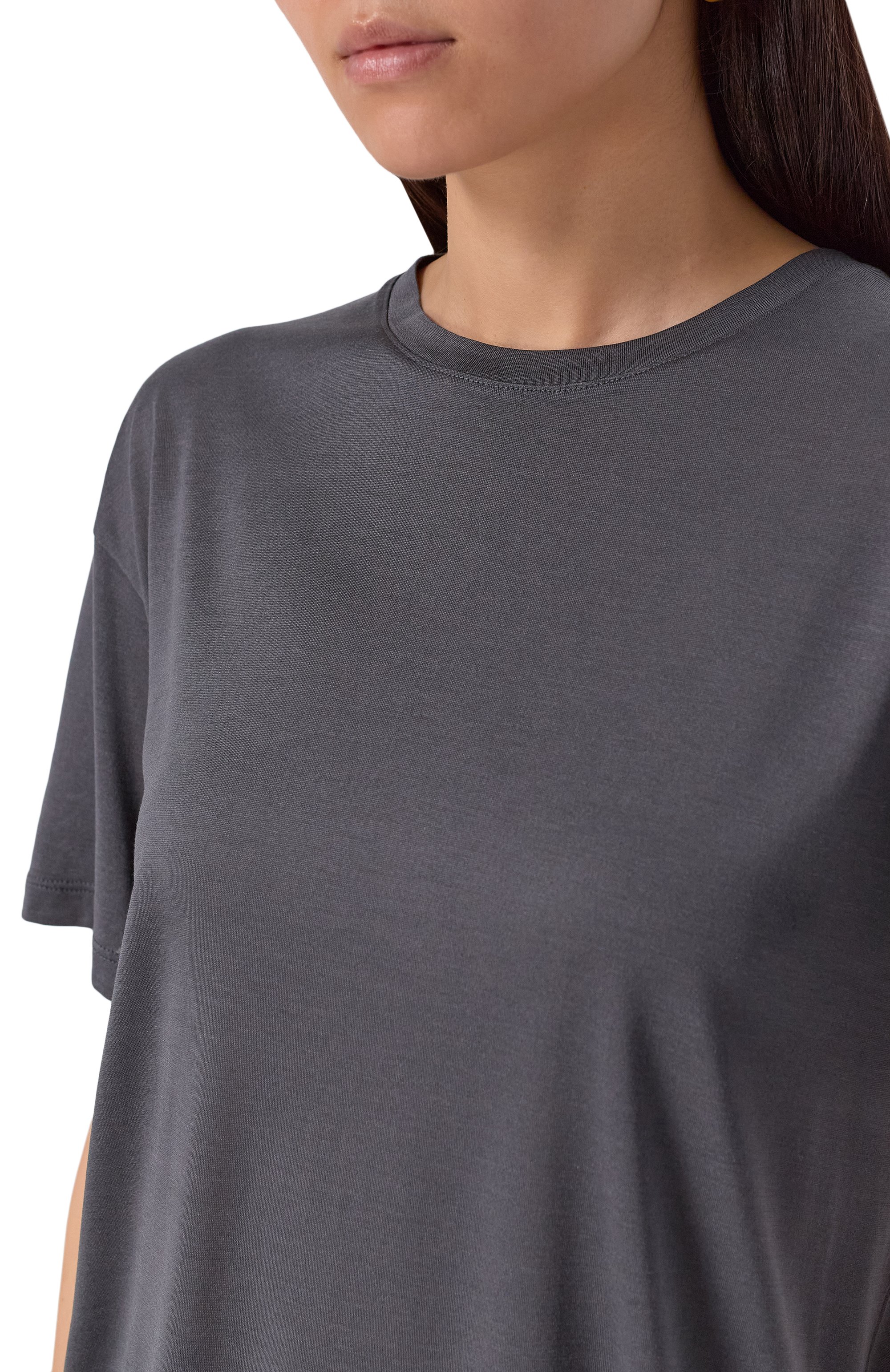Шелковая футболка 12 STOREEZ серого цвета по цене 13000 руб., арт. 131574, фото 5 Шелковая футболка 12 STOREEZ, арт. 131574, фото 5