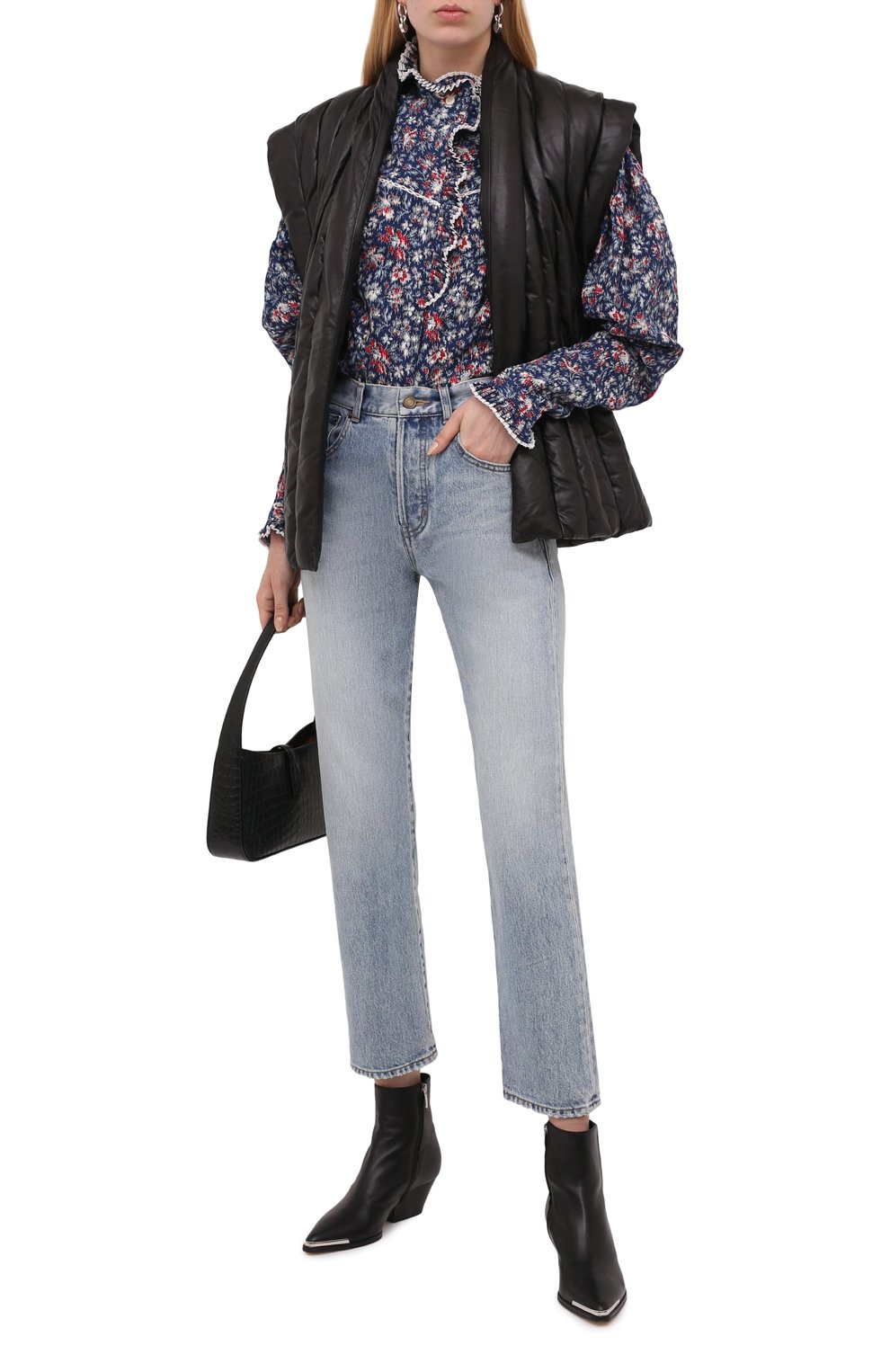 Хлопковая блузка ISABEL MARANT ETOILE темно-синего цвета по цене 39950 руб., арт. HT2123-21A024E/DARYA, фото 2 Хлопковая блузка ISABEL MARANT ETOILE, арт. HT2123-21A024E/DARYA, фото 2
