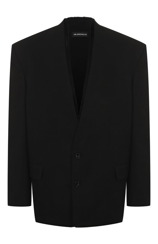Хлопковый пиджак Ann Demeulemeester B0013481/FA696 Чёрный B0013481/FA696