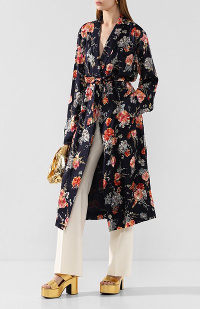 Пальто из вискозы DRIES VAN NOTEN темно-синего цвета по цене 195000 руб., арт. 201-18626-9435, фото 2 Пальто из вискозы DRIES VAN NOTEN, арт. 201-18626-9435, фото 2