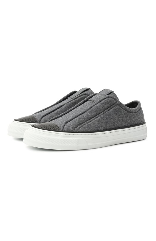 Текстильные кеды Brunello Cucinelli MZ26G3026P Серый MZ26G3026P