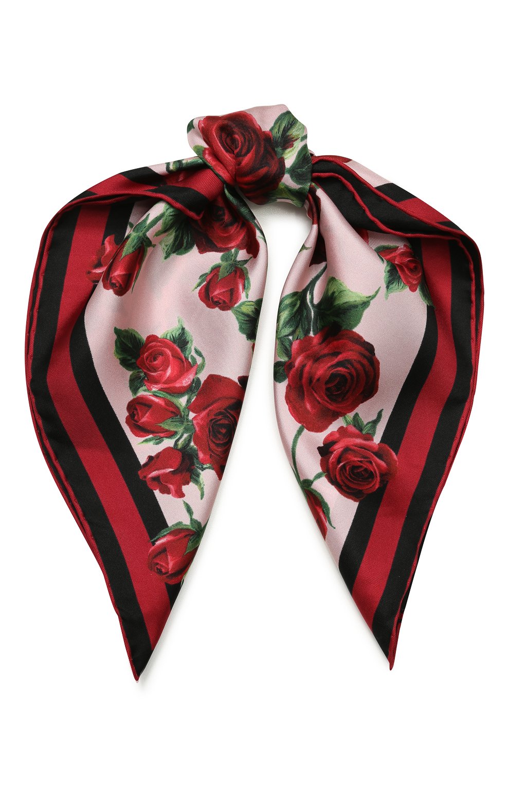 Шелковый платок DOLCE & GABBANA розового цвета по цене 18800 руб., арт. FN093R/GDL51, фото 1 Шелковый платок DOLCE & GABBANA, арт. FN093R/GDL51, фото 1