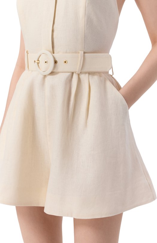 Льняной комбинезон Zimmermann 3117YRS261 Кремовый  3117YRS261 Фото 4