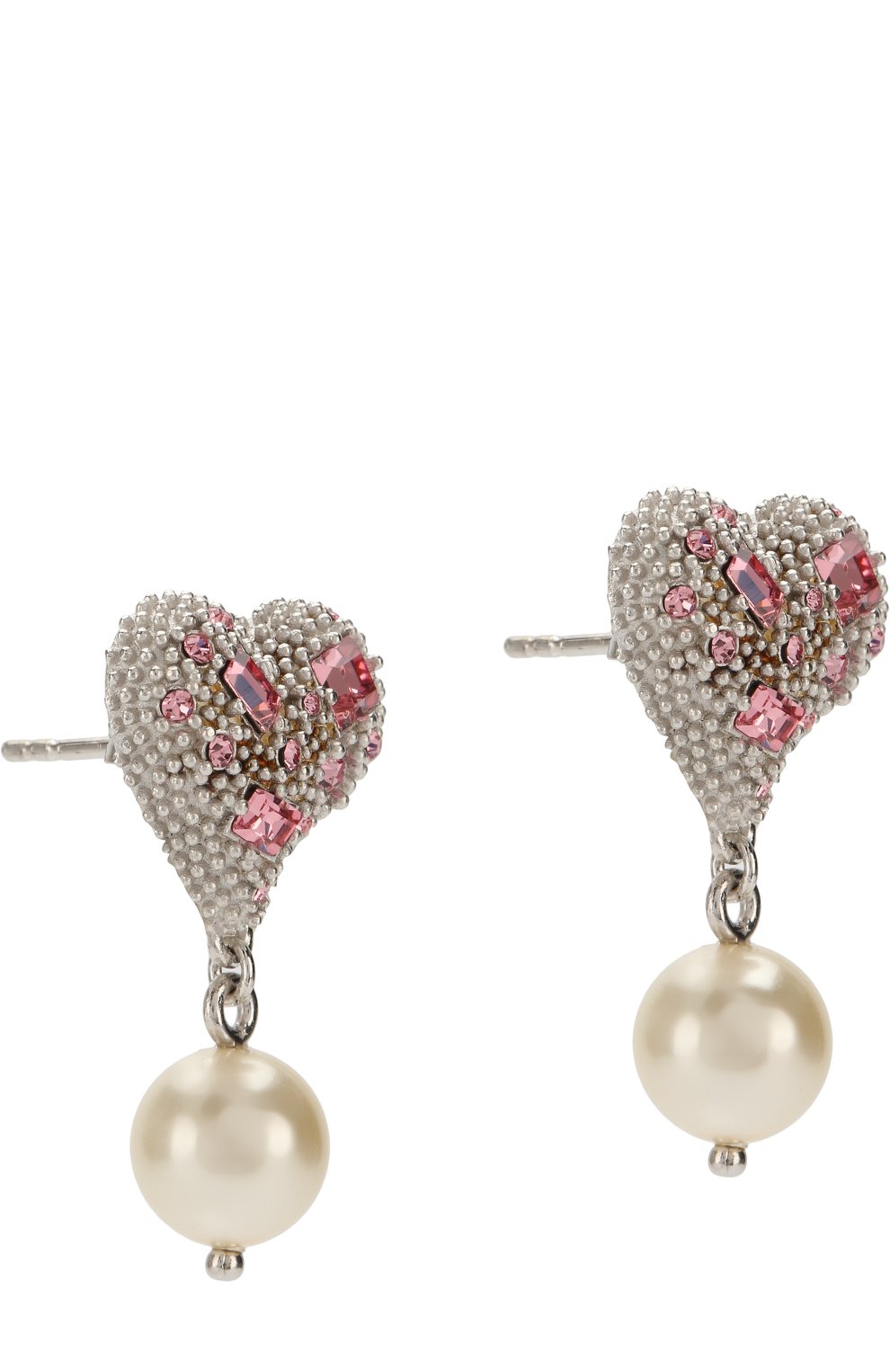 Серьги в виде сердец с декоративной отделкой MIU MIU, арт. 5JO118-2EJD-F0SBI, фото 2