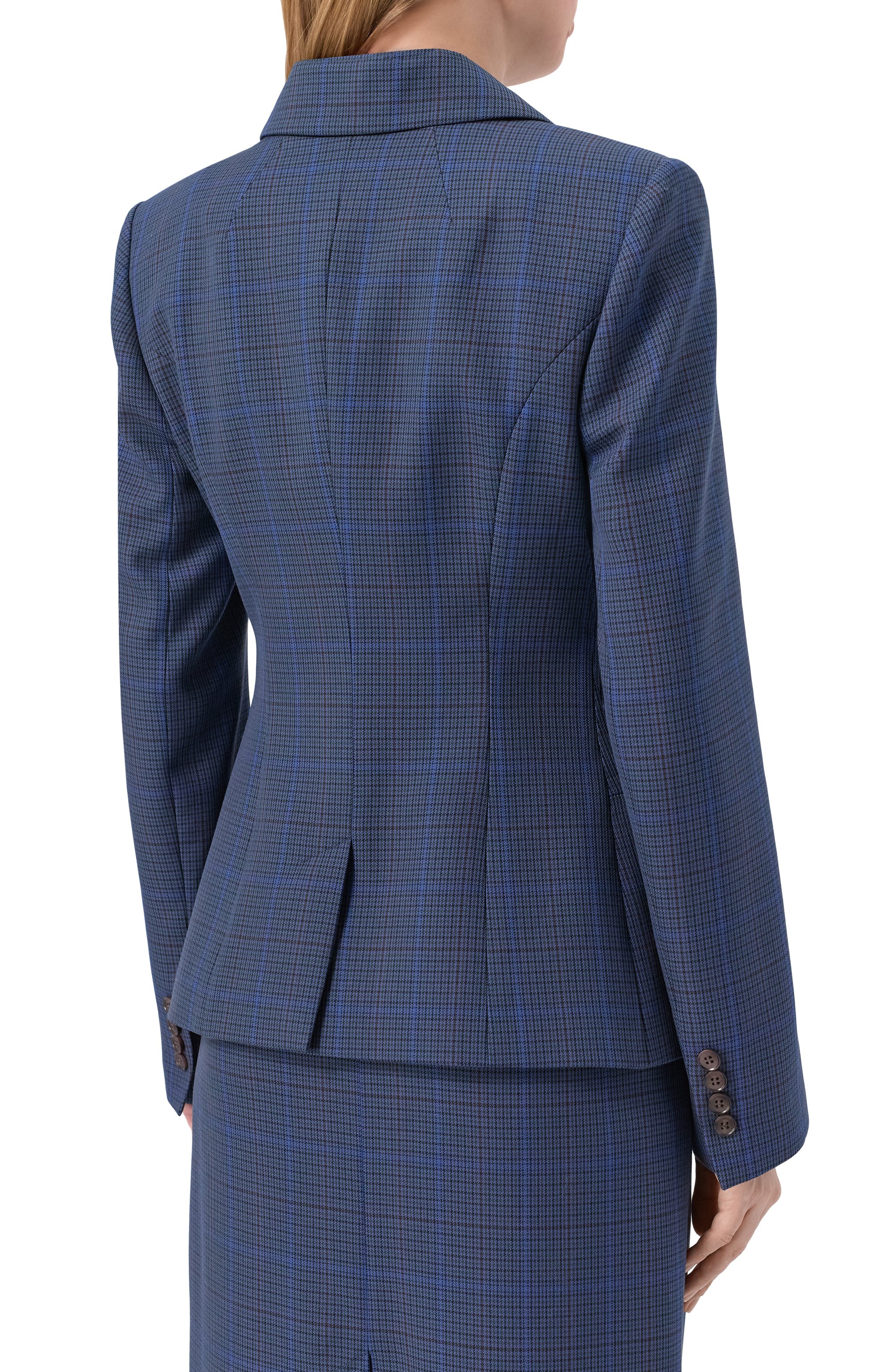 Жакет LESYANEBO синего цвета по цене 54000 руб., арт. LN02H-878_MAE, фото 4 Жакет LESYANEBO, арт. LN02H-878_MAE, фото 4