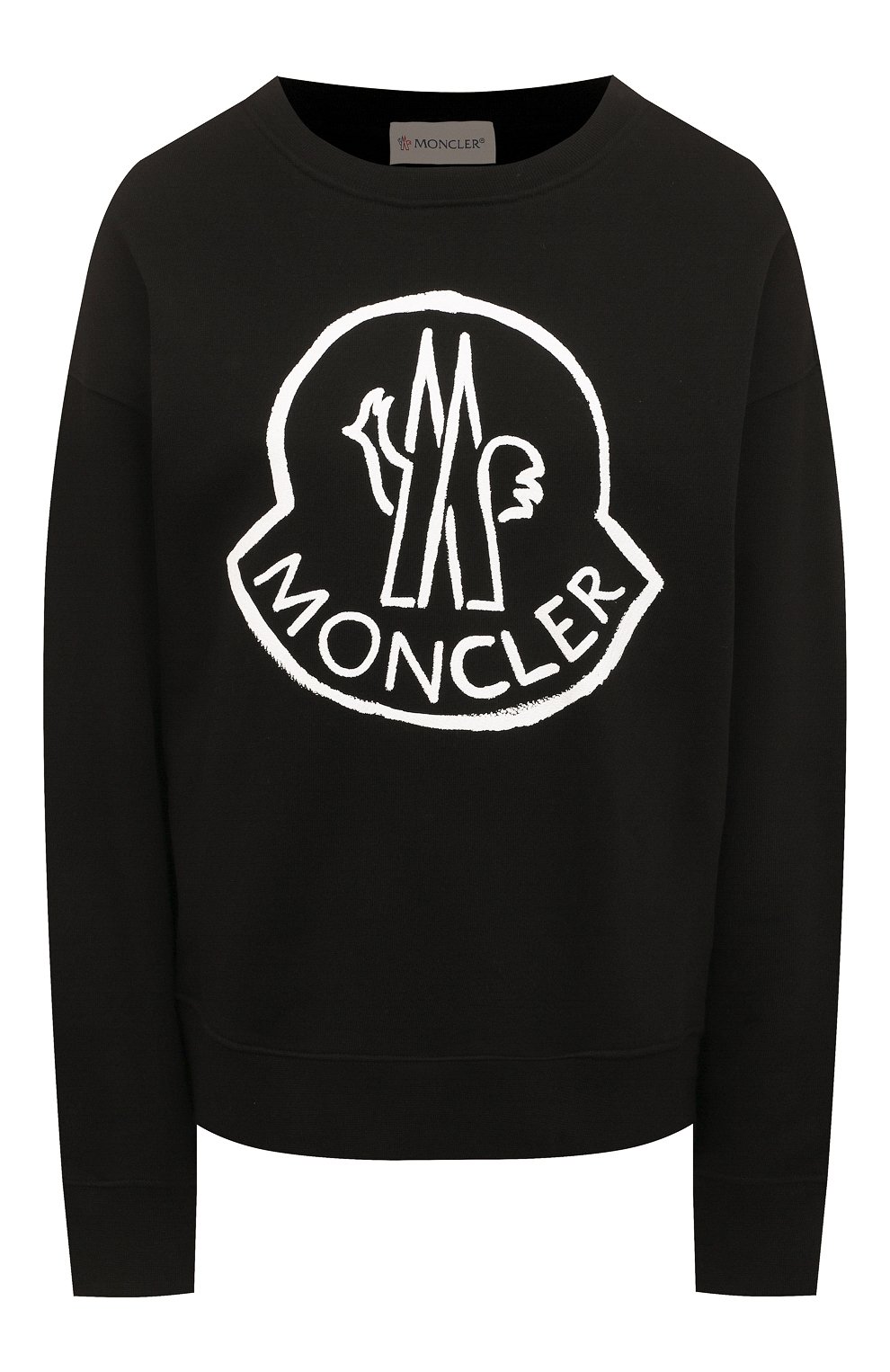 Хлопковый свитшот MONCLER черного цвета по цене 37550 руб., арт. H1-093-8G000-23-899M1, фото 1 Хлопковый свитшот MONCLER, арт. H1-093-8G000-23-899M1, фото 1