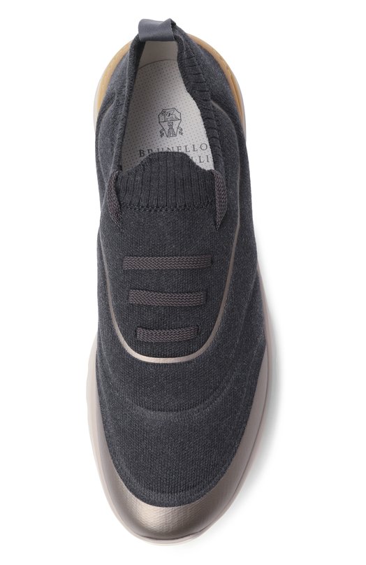 Текстильные кроссовки Brunello Cucinelli MZUAUF0340 Серый  MZUAUF0340 Фото 6