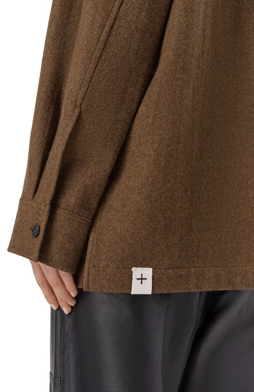 Шерстяная рубашка Jil Sander J40DL0170/J40182 Коричневый  J40DL0170/J40182 Фото 5