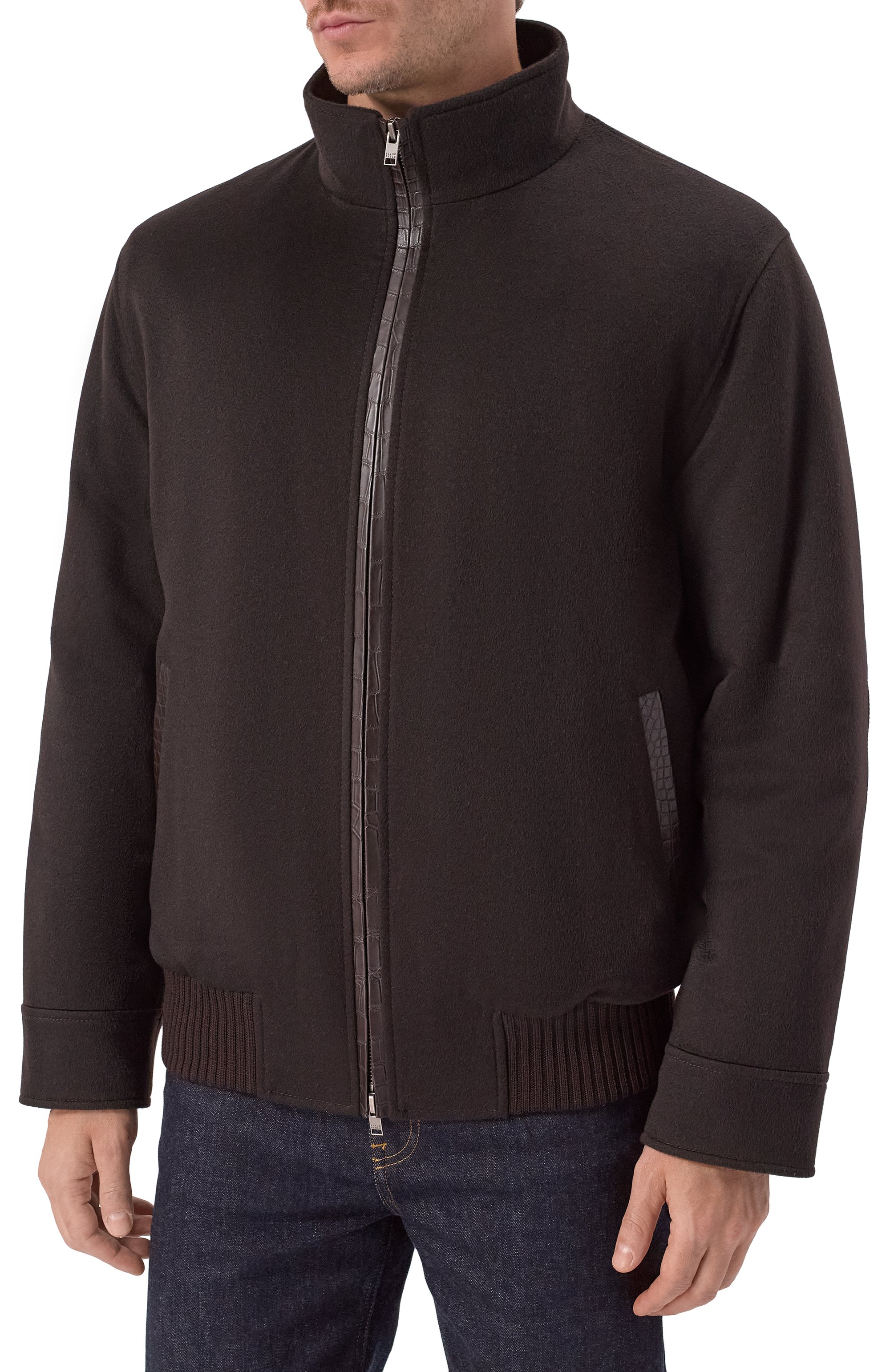 Бомбер с подкладкой из соболя и отделкой из кожи крокодила BLACK SABLE, арт. BS-MWBCR-EB, фото 3