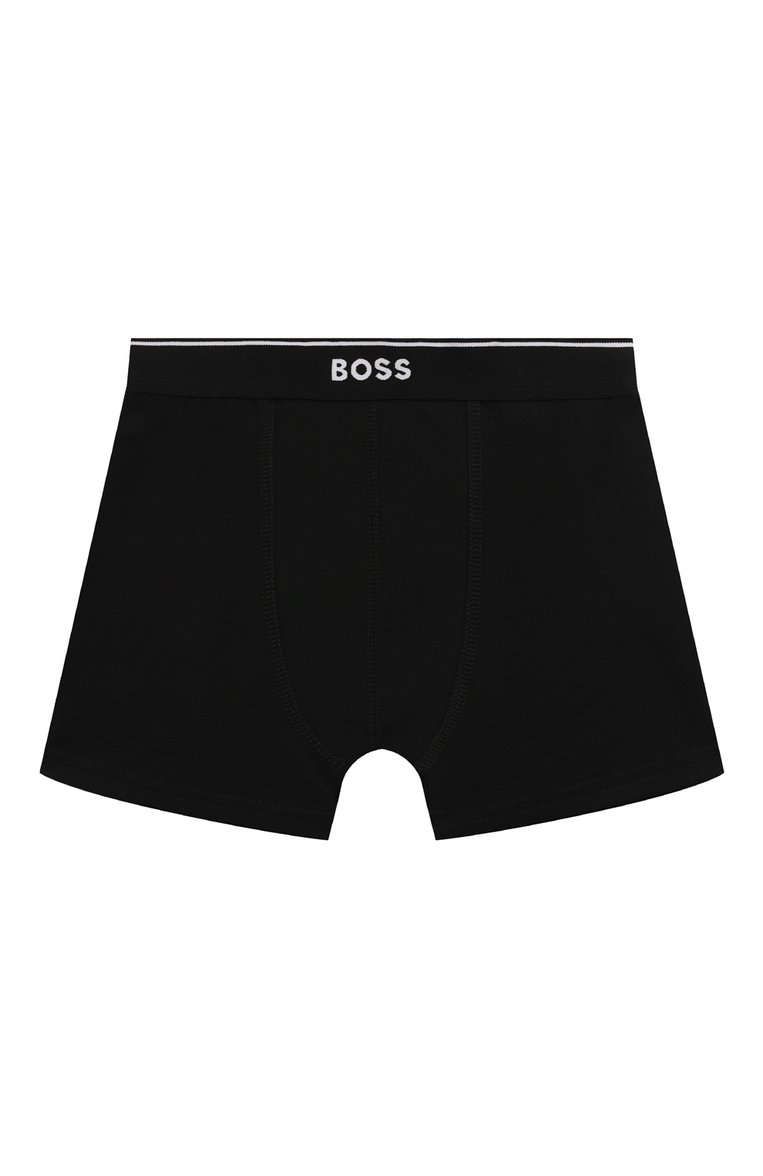 Детские комплект из двух боксеров BOSS черного цвета, арт. J50972 | Фото 2 (Материал внешний: Хлопок; Рукава: Короткие; Автоматизация состава: Проставлено; Автоматизация ТО: Проставлено; Ростовка одежда: 9 лет | 134 см, 16 лет | 164 см, 13 - 15 лет | 158 см, 5 лет | 110 см, 7 лет | 122 см, 12 лет | 152 см)