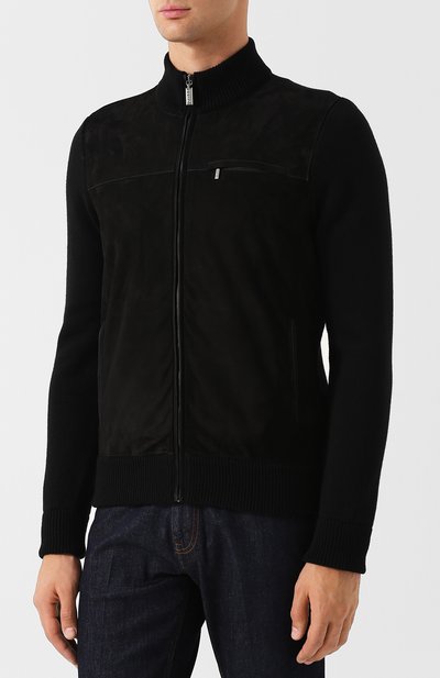 Кашемировый бомбер ZILLI черного цвета по цене 354500 руб., арт. MBQ-BL185-CLAS1/ML01, фото 3 Кашемировый бомбер ZILLI, арт. MBQ-BL185-CLAS1/ML01, фото 3