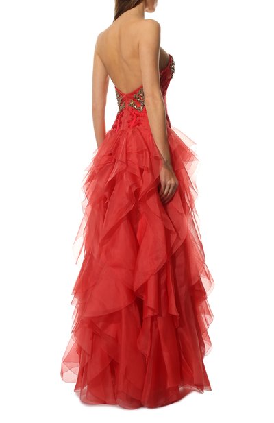 Шелковое платье ALEXANDER MCQUEEN кораллового цвета по цене 1805000 руб., арт. 688184/QBABZ, фото 4 Шелковое платье ALEXANDER MCQUEEN, арт. 688184/QBABZ, фото 4