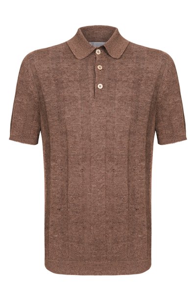 Мужская поло изо льна и хлопка BRUNELLO CUCINELLI, арт. M2L707815
