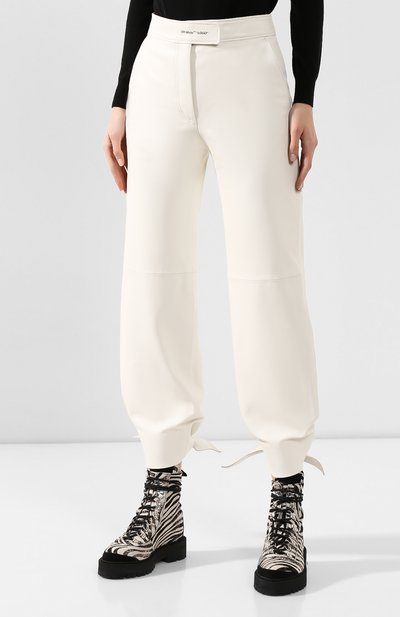 Кожаные брюки OFF-WHITE, арт. 0WJB005F199860504800, фото 3