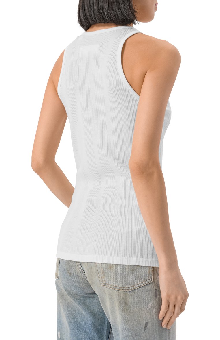 Мужского майка MAISON MARGIELA белого цвета, арт. S50NL0049/M20060 | Фото 8 (Нос: Не проставлено; Региональные ограничения белый список (Axapta Mercury): Не проставлено; Стили: Кэжуэл; Рукава: Без рукавов; Принт: Без принта; Материал внешний: Хлопок; Мужское Кросс-КТ: Футболка-одежда)