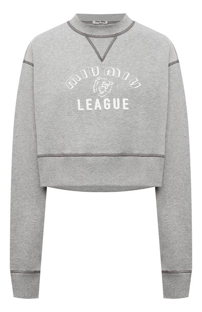 Хлопковый свитшот MIU MIU, арт. MJL779-1Z4H-F0031, фото 1