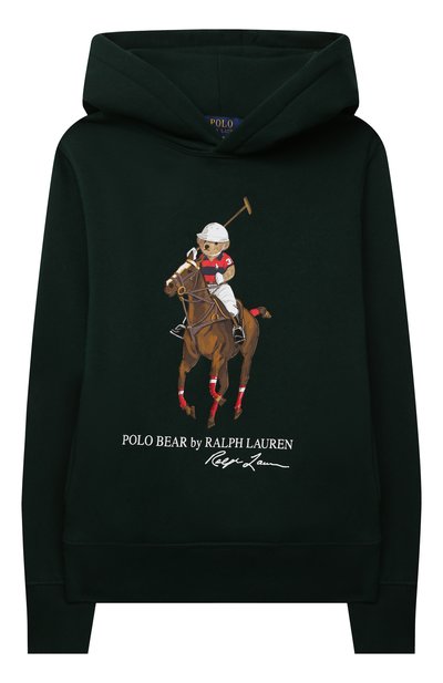 Хлопковое худи POLO RALPH LAUREN зеленого цвета по цене 15550 руб., арт. 323853795, фото 1 Хлопковое худи POLO RALPH LAUREN, арт. 323853795, фото 1