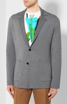 Мужской шерстяной пиджак BERLUTI серого цвета, арт. R17KJL36-001 | Фото 3 (Рукава: Длинные; Материал внешний: Шерсть; Длина (для топов): Стандартные; 1-2-бортные: Однобортные; Пиджаки М: Приталенный; Случай: Повседневный; Стили: Кэжуэл; Кросс-КТ: Трикотаж; Драгоценные камни: Проставлено; Материал сплава: Проставлено)