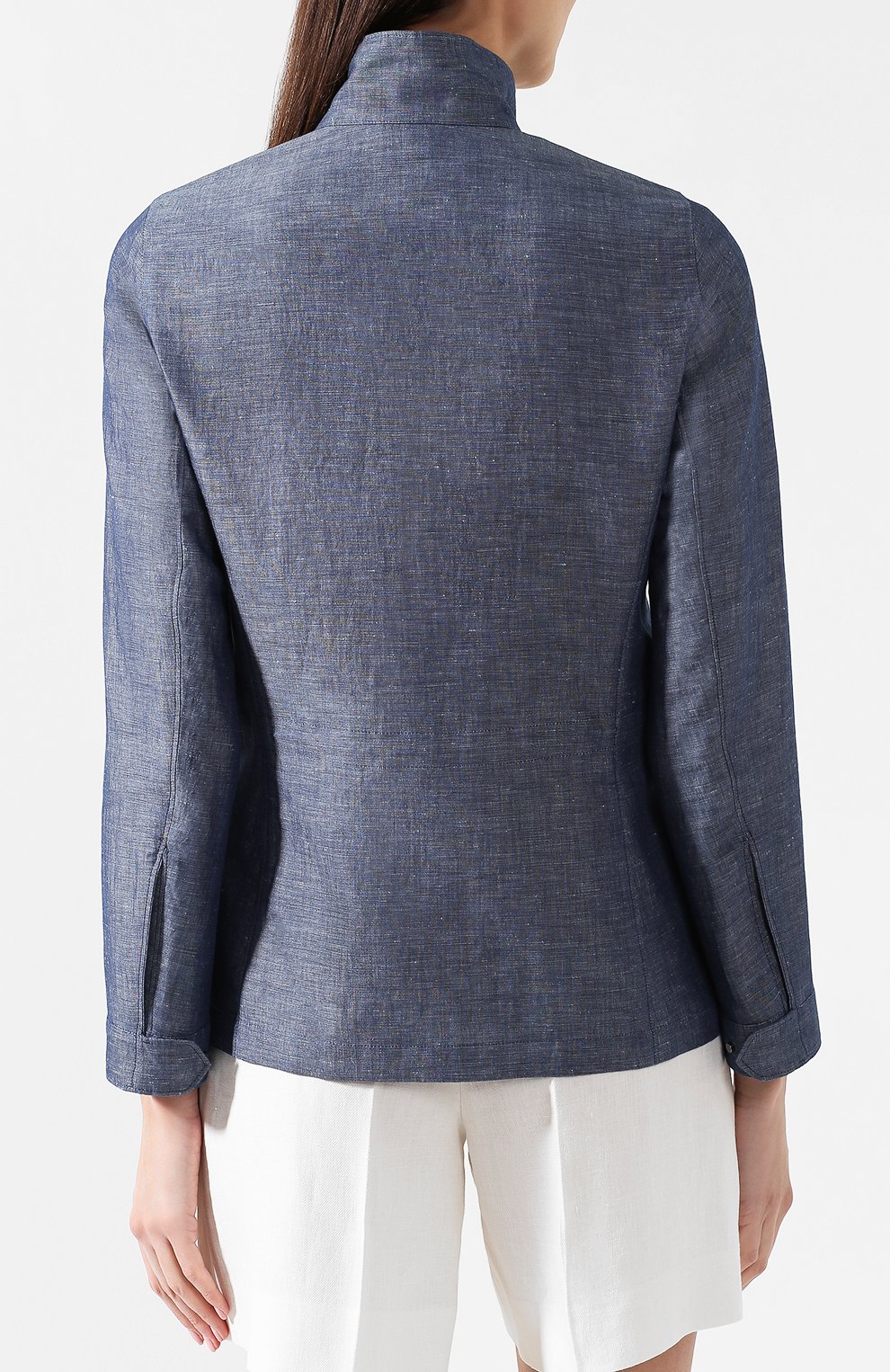 Жакет из смеси льна и хлопка LORO PIANA синего цвета по цене 199500 руб., арт. FAI5977, фото 4 Жакет из смеси льна и хлопка LORO PIANA, арт. FAI5977, фото 4