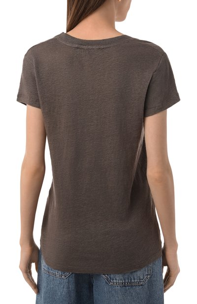 Льняная футболка IRO серого цвета по цене 17100 руб., арт. WM19R0DE0, фото 4 Льняная футболка IRO, арт. WM19R0DE0, фото 4