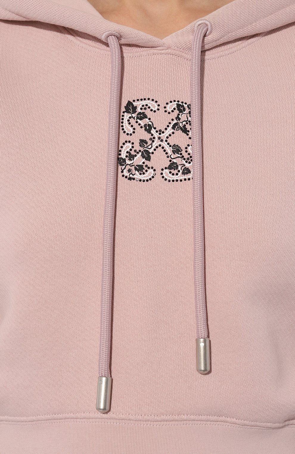 Хлопковое худи OFF-WHITE розового цвета по цене 75100 руб., арт. 0WBB056S24FLE003, фото 5 Хлопковое худи OFF-WHITE, арт. 0WBB056S24FLE003, фото 5