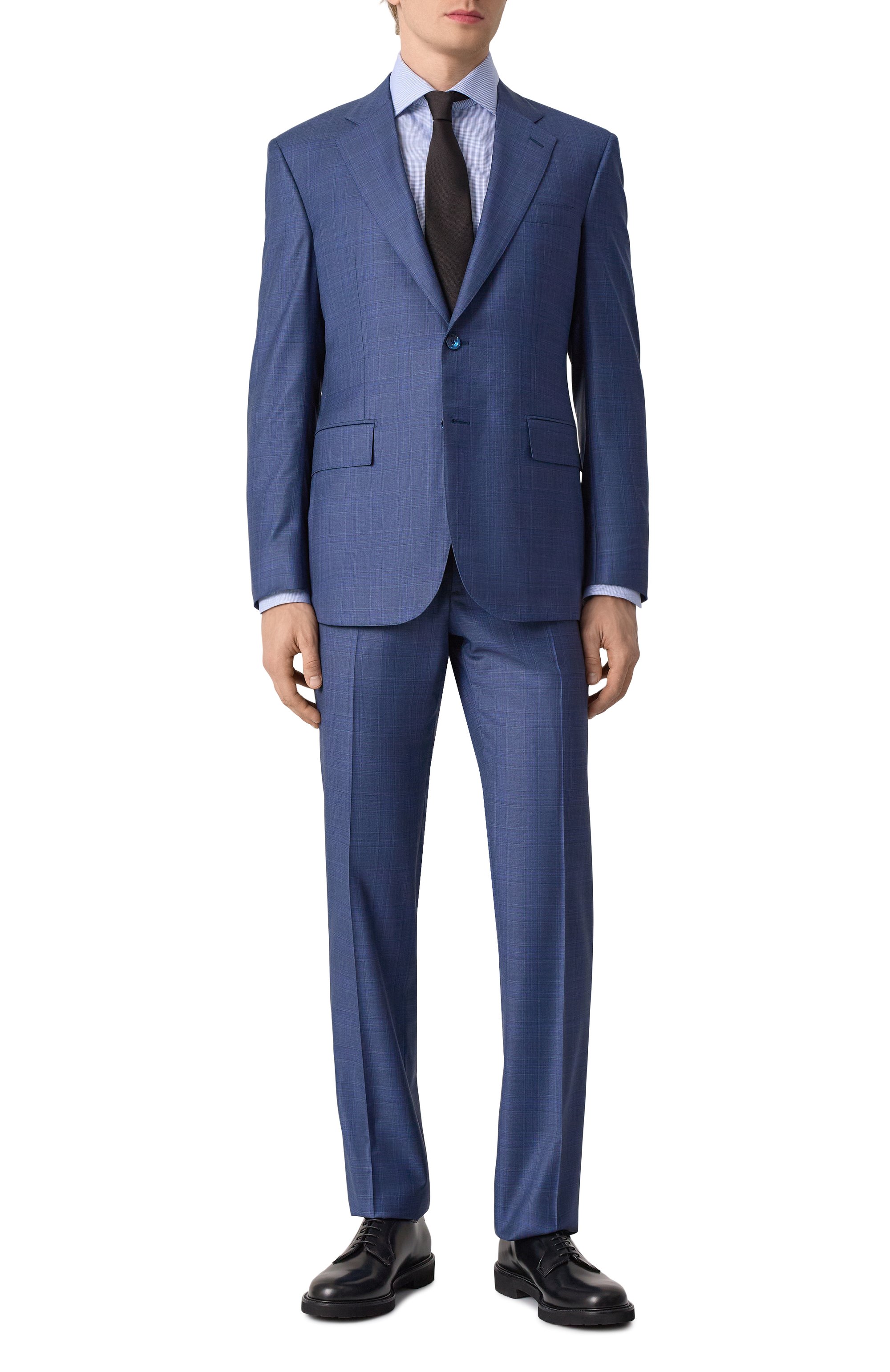 Хлопковая сорочка CANALI синего цвета по цене 36650 руб., арт. CCL7098/GD03461, фото 2 Хлопковая сорочка CANALI, арт. CCL7098/GD03461, фото 2