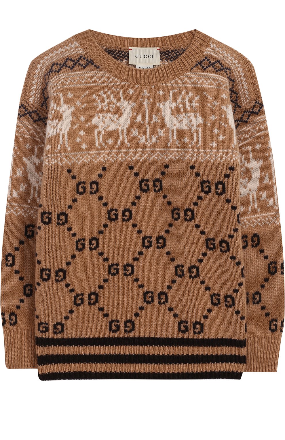 Шерстяной пуловер с принтом GUCCI, арт. 522556/X1590, фото 1