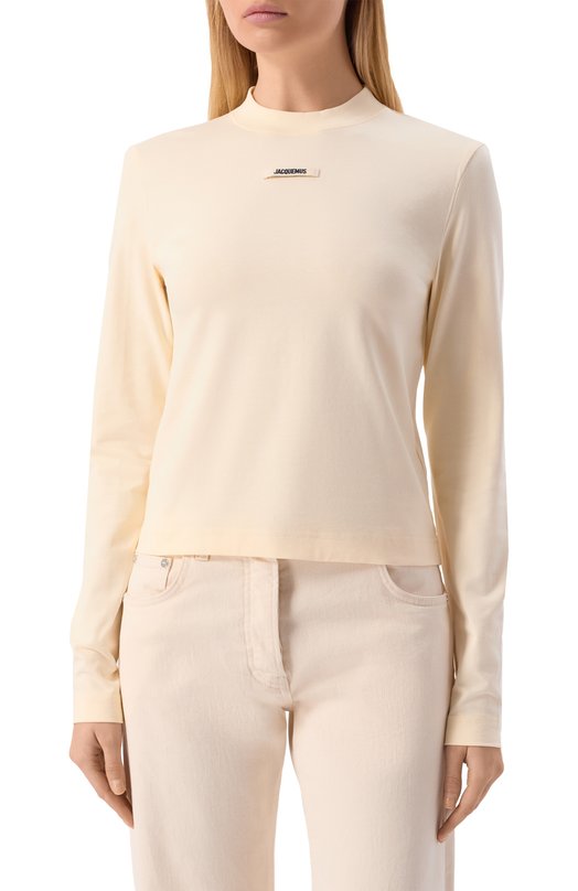Хлопковый лонгслив Jacquemus 24ETSW00155/AJ00124 Кремовый  24ETSW00155/AJ00124 Фото 3