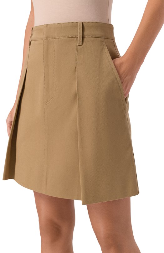 Хлопковая юбка Brunello Cucinelli MP141G3889 Бежевый  MP141G3889 Фото 5