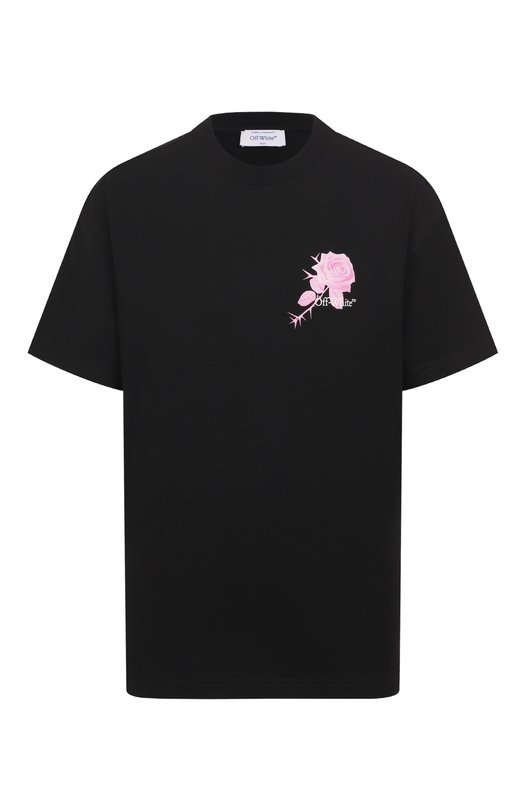 Хлопковая футболка Off-White 0WAA089S25JER0011001 Чёрный 0WAA089S25JER0011001