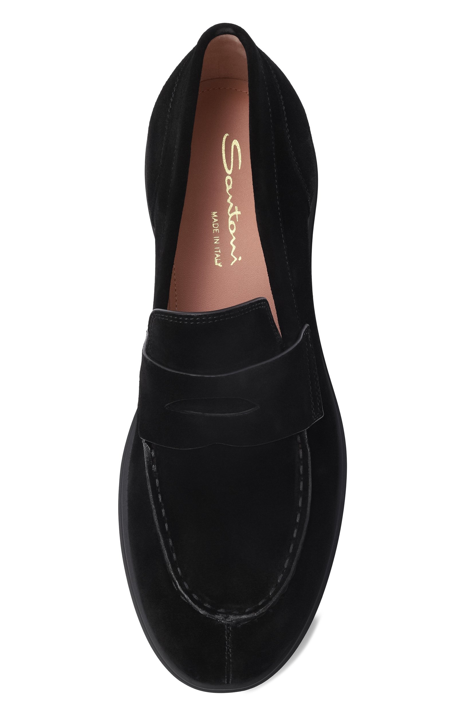 Замшевые пенни-лоферы easy SANTONI черного цвета по цене 97550 руб., арт. WUYG72448NERNHSY, фото 6 Замшевые пенни-лоферы easy SANTONI, арт. WUYG72448NERNHSY, фото 6