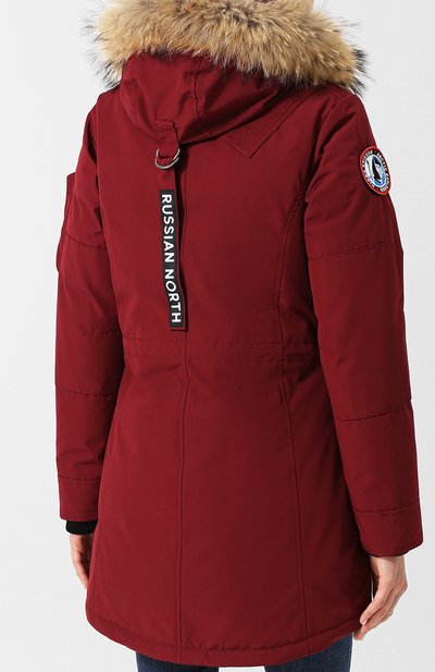 Пуховик с накладными карманами и меховой отделкой ARCTIC EXPLORER, арт. UMI_WINE, фото 4