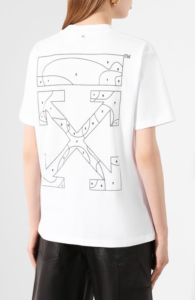 Хлопковая футболка OFF-WHITE белого цвета по цене 29100 руб., арт. 0WAA049S20JER0030110, фото 4 Хлопковая футболка OFF-WHITE, арт. 0WAA049S20JER0030110, фото 4