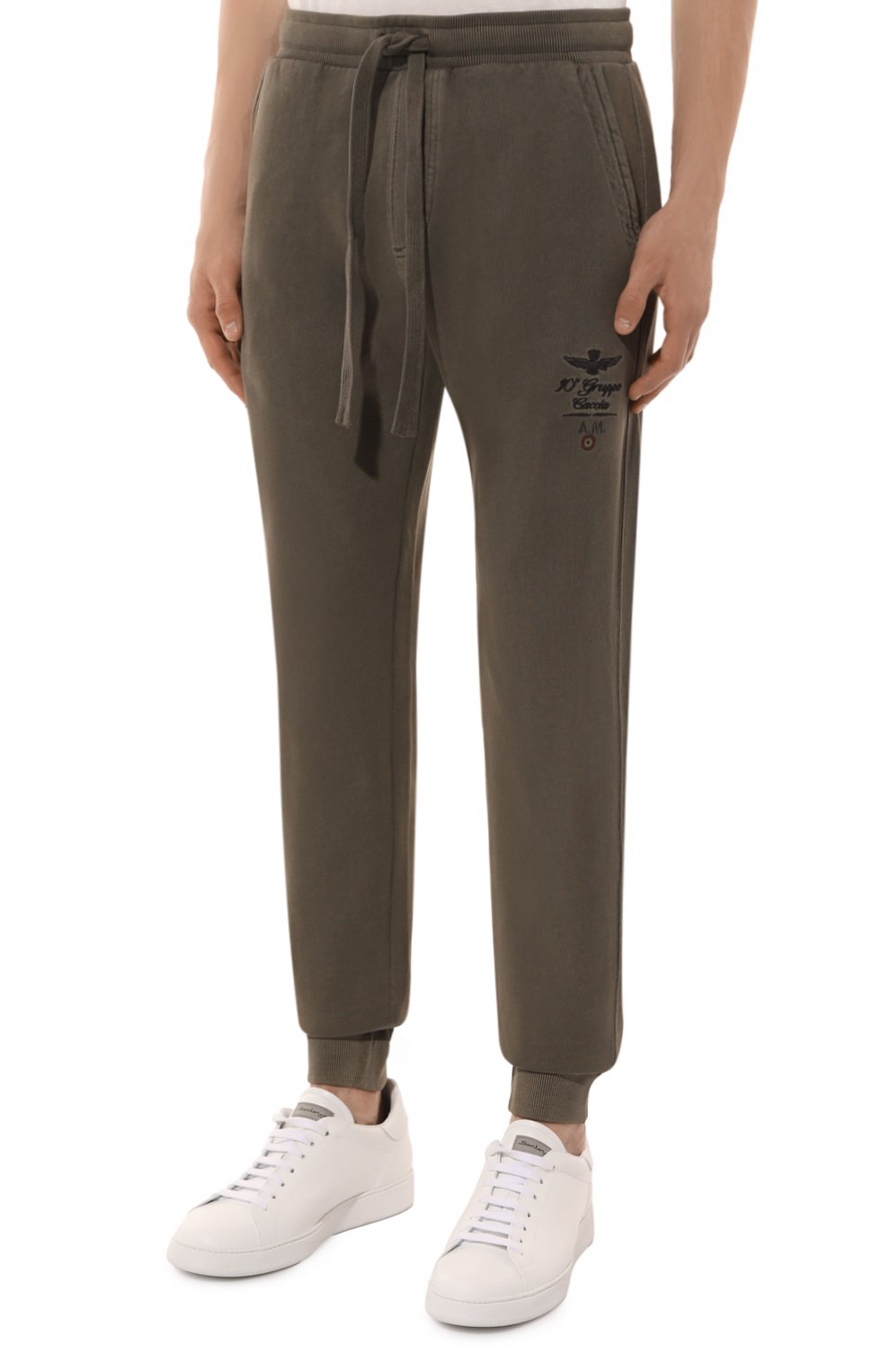 Хлопковый спортивный костюм AERONAUTICA MILITARE хаки цвета по цене 30750 руб., арт. TF080F539, фото 4 Хлопковый спортивный костюм AERONAUTICA MILITARE, арт. TF080F539, фото 4