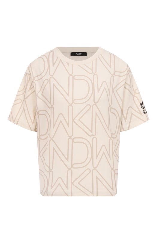 Хлопковая футболка Weekend Max Mara ACLINE Кремовый ACLINE