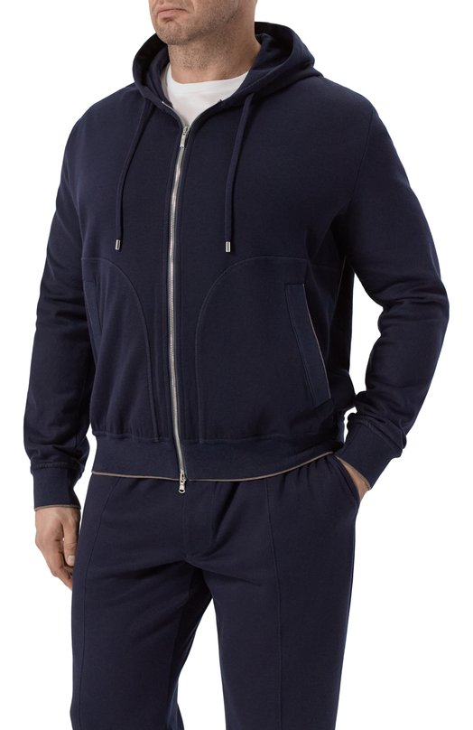 Толстовка из хлопка и кашемира Cortigiani 3AF604 Синий  3AF604 Фото 3