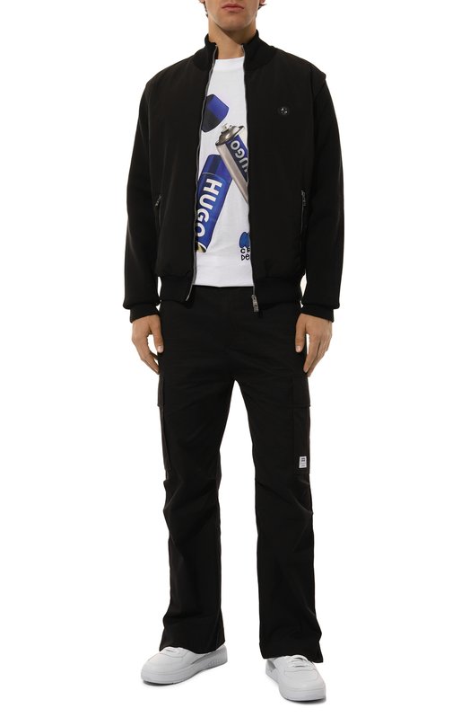 Хлопковые брюки-карго HUGO Blue Чёрный, фото 2