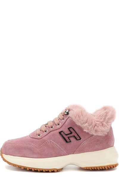 Замшевые кроссовки с меховой отделкой HOGAN, арт. HXC00N0J790JSD, фото 2