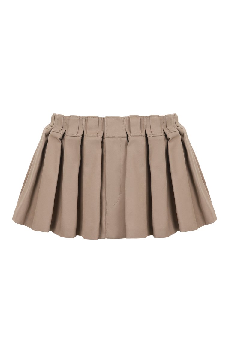 Женская юбка ALEXANDER WANG бежевого цвета, арт. 1WC2255320 | Фото 1 (Автоматизация состава: Проставлено; Материал внешний: Синтетический материал, Хлопок; Автоматизация ТО: Проставлено; Длина Ж (юбки, платья, шорты): Мини; Женское Кросс-КТ: юбка-плиссе; Стили: Кэжуэл)