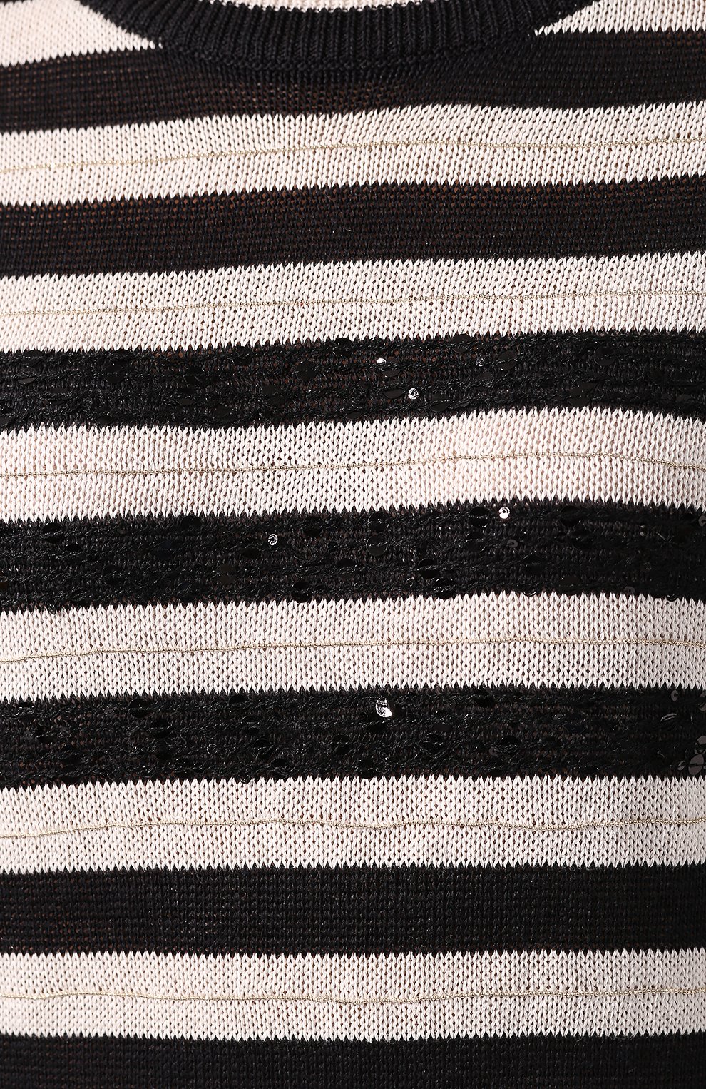 Хлопковый пуловер BRUNELLO CUCINELLI черно-белого цвета по цене 145000 руб., арт. M78764000, фото 5 Хлопковый пуловер BRUNELLO CUCINELLI, арт. M78764000, фото 5