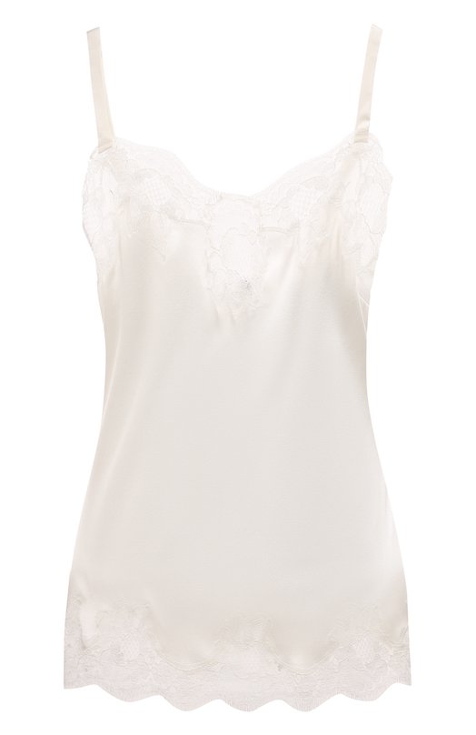 Топ из шелка и хлопка Dolce & Gabbana 07A00T/0N013 Кремовый 07A00T/0N013