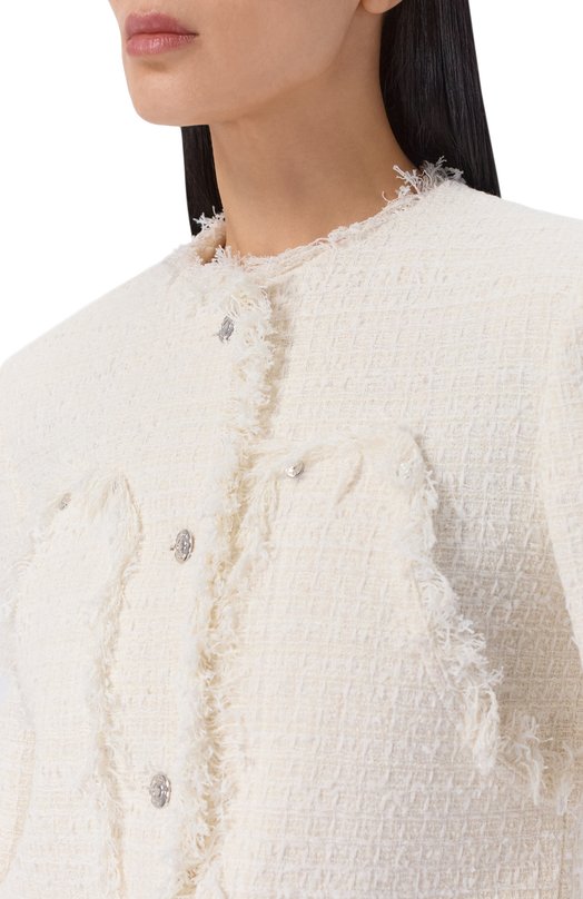 Жакет из хлопка и вискозы MSGM 4041MDG11/267111 Белый  4041MDG11/267111 Фото 5