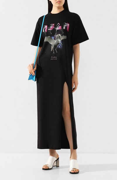 Хлопковое платье MSGM черного цвета по цене 24600 руб., арт. 2842MDA175 207498, фото 2 Хлопковое платье MSGM, арт. 2842MDA175 207498, фото 2