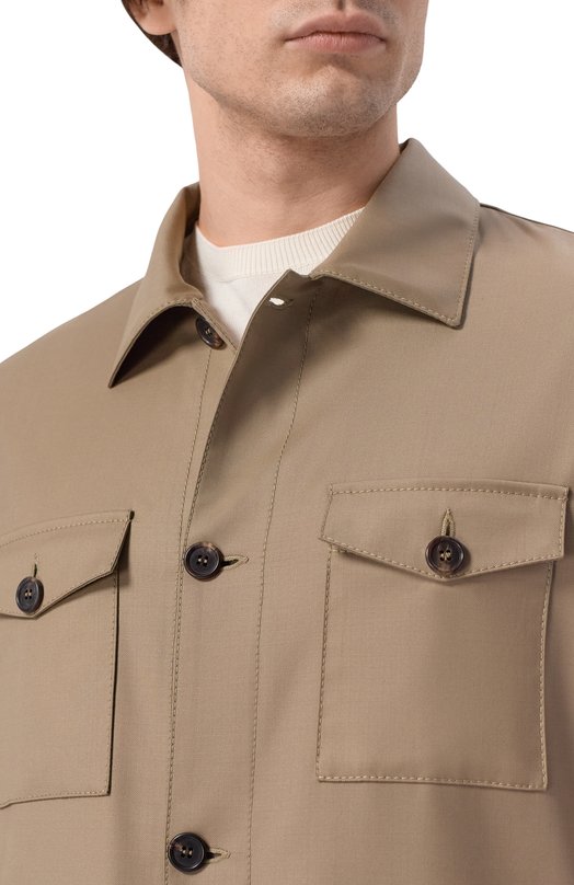Шерстяная куртка-рубашка MVST M26.CSM.J404/V0074-TECH W00L Бежевый  M26.CSM.J404/V0074-TECH W00L Фото 5