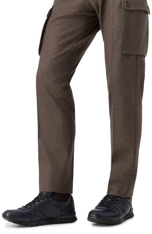 Кожаные кроссовки Kiton USSA114N0012602/M Синий  USSA114N0012602/M Фото 3